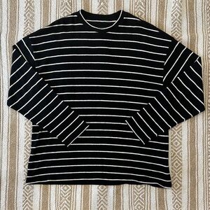 AllSaints sweater - black, white stripes